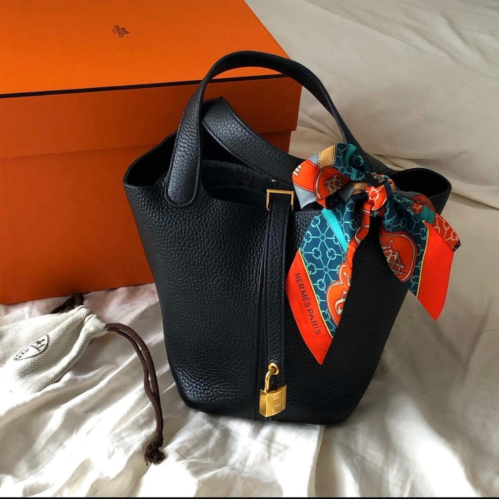 hermes picotin18 noir black gold